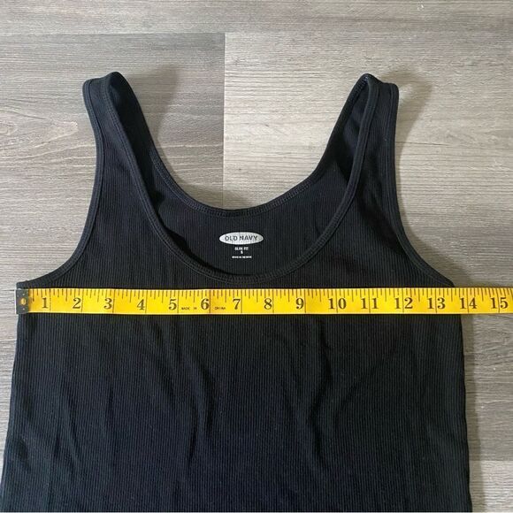 Ribbed Tank Top Black Small Slim Fit Stretch Basic Minimalist - Picture 5 of 7